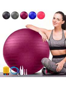 Yoga/Exercise Ball, 5 Size Options, Birthing Ball For Pregnancy, Physical Therapy, Balance, Stability, Fitness, Office Ball Chair, Includes Quick Pump, Multiple Colors - Red - View 1