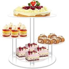 4-Tier Acrylic Round Cupcake Stand, Clear Cake And Cupcake Display Holder Combination, For Wedding, Birthday, Party Cake Display - Clear - View 4