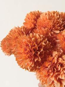 MEHELANY 12/5 buc. capete de flori artificiale portocalii cu crizanteme, flori de gălbenele, flori artificiale de mămăligă pentru coșuri de flori de nuntă, buchete de mireasă, nuntă, toamnă, Ziua Morților, decor de casă, sufragerie, dormitor, pervaz, vază de toamnă, Crăciun, Halloween, decorațiuni pentru festivalul recoltei, decorațiuni pentru petreceri de toamnă, cadouri