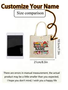 Personalisierbare Tragetasche, personalisiertes Geschenk zum Lehrertag, Thanksgiving-Geschenk, leicht, große Kapazität, lässig, modisch, geeignet für Hochzeit, Geburtstag, Strand, Urlaub, Schultasche, ein tolles Geschenk für Frauen, Mütter, Lehrer, Freunde