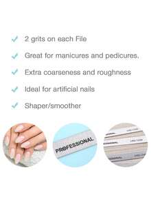 Limetta per unghie a doppia faccia, 100/180 grit e 180/240 grit, sagomatore per unghie sottile, lima per unghie professionale in legno, strumento per pedicure da salone
