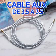 Cable de audio estéreo de 3.5 mm de 1 metro - Blanco - Ver 4