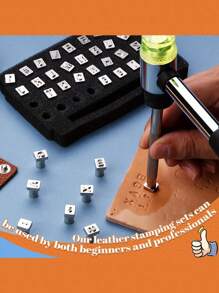 Leather Stamping Kit Stamp Punch Set Alphabet Letter Number Stampers Tools DIY Leather Craft Carving Saddle Making Tools, Stamp Tools For Edge Punch Carving For LeatherCrafts