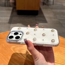 Evil Eye 1pc Electroplated Frame Glitter Eye Resin Phone Case Compatible With IPhone 11 12 13 14 15 16 Series - Clear - View 3