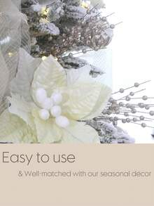 12-Pack Artificial Glitter Berry Stem Ornaments, Decorative Bead Sticks, Glittery Twigs, Picks, Branches For Christmas Tree, Small Vase, Holiday, Wedding, Party (17 Inches, Champagne)