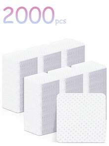 2000pcs/1000pcs Lint-Free Nail Wipes, White Lint-Free Nail Wipes, Non-Linting Nail Wipes, Comfortable Material, Suitable For Gel Nails, Nail Polish Remover Wipes, Eyelash Extension Glue Removal, Nail Cleaning Pads, Applicable For Cleaning Bottle Caps, Tweezers, Nail Brushes And Eyelash Brushes, Nail Polish Remover, Gel Nail Polish And Acrylic Nails (500pcs 300pcs 200pcs 100pcs 50pcs)