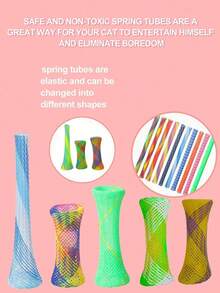 Đồ chơi lò xo cho mèo, Đồ chơi tương tác cho mèo trong nhà, cuộn nhựa nhiều màu sắc, lò xo nhiều màu, đồ chơi cho mèo năng động, khỏe mạnh, chơi thể dục, cuộn lò xo xoắn, đồ chơi cho mèo con để đánh, cắn, săn, đồ chơi lò xo cho mèo con, ống vui nhộn nhiều màu sắc, ống tương tác trong nhà cho mèo, cuộn nhựa cho mèo săn, cào, màu sắc ngẫu nhiên - Nhiều màu - Xem 5