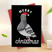 [Festive Family Friends Card] Funny Christmas Pigeon & Santa Hat Greeting Card With Envelope - Perfect For Family, Friends, Colleagues, Bosses - Festive Holiday & New Year's Wishes, Best For Christmas - Multicolor - View 12