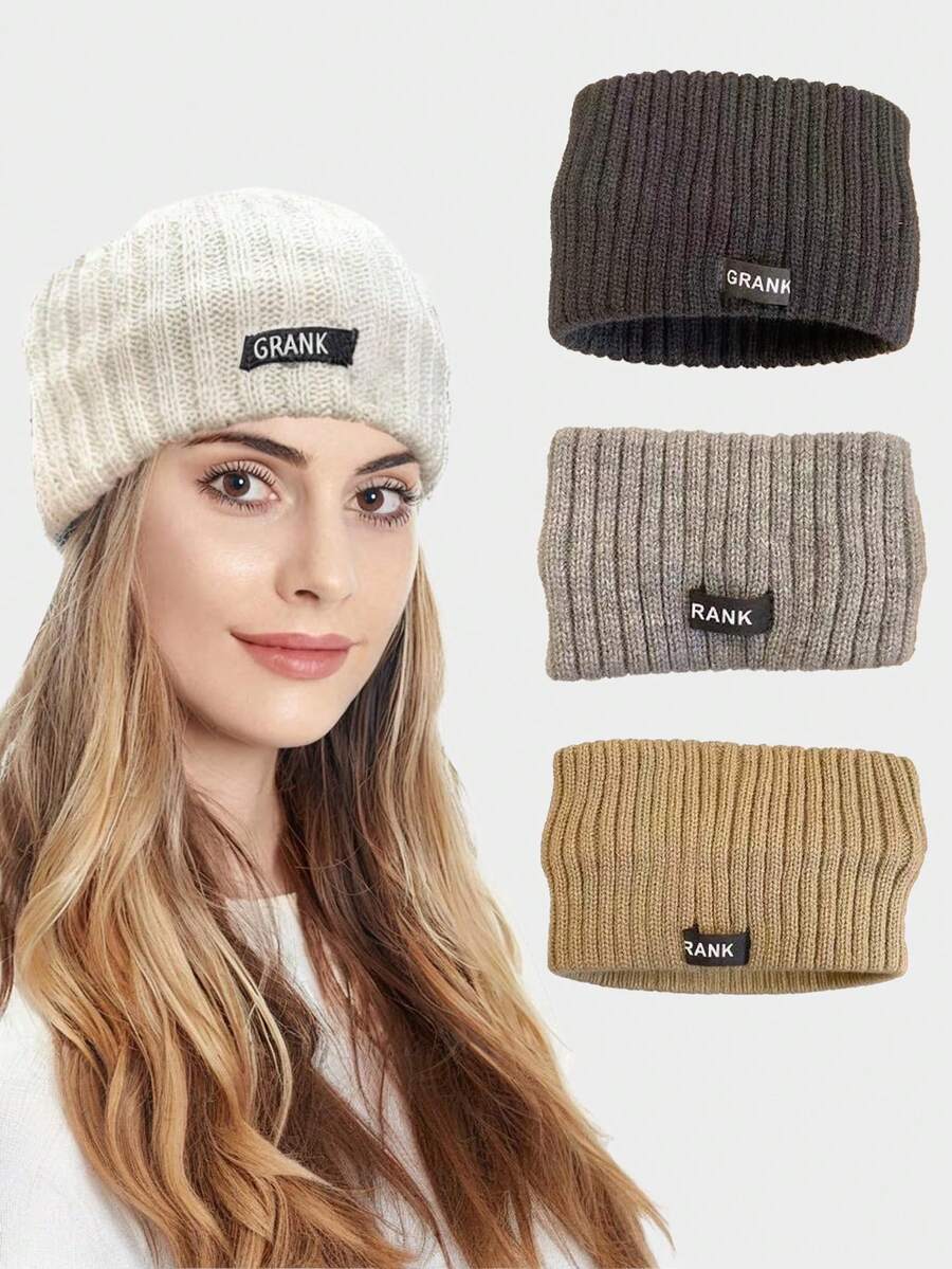 1pc Solid Color Casual Polyester Headband, Autumn/Winter Model - Multicolor - View 1