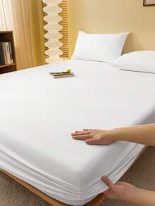 1 pieza Sábana ajustable, Ropa de cama, Protector de colchón, Textil para el hogar acogedor, Cubrecama, Amigable con la piel, Sábanas, Protector de colchón transpirable y antipelusas, Suave y amigable con la piel, Para cama individual, cama twin, cama full, cama queen y cama king, Para todas las estaciones, Ropa de cama decorativa elegante y encantadora para dormitorio o residencia, Lavable a máquina, Blanco, Rosa, Negro, Azul marino, Beige, Gris, Azul, Verde, Decoración de otoño, Decoración de habitación, Vuelta al colegio, Útiles escolares