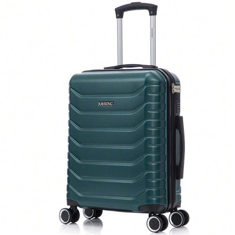 Cabin Suitcase 55x40x20cm ABS+Polycarbonate - 10kg (40L) | Semi-Rigid Small Trolley Hand Luggage 4 Wheels 360° Swivel Numeric Lock - Yellow/Navy/Mint/Black/Pink/Rose Gold/Turquoise/Green - 軍綠色 S | 55X40X20 - 查看 1