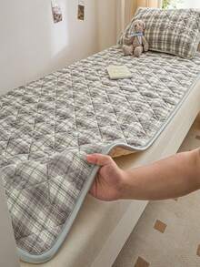 1 Set Quilted Mattress Protector + Beautiful Non-Woven Fabric Packaging, Suitable For Thin Mattress, Soft, Breathable, Comfortable, Checked Design, Solid Color (Pillow Case Not Included) - Easy To Clean, Machine Washable, Suitable For Dormitories, Hotels, Hospitals, Nursing Homes, Household Use,