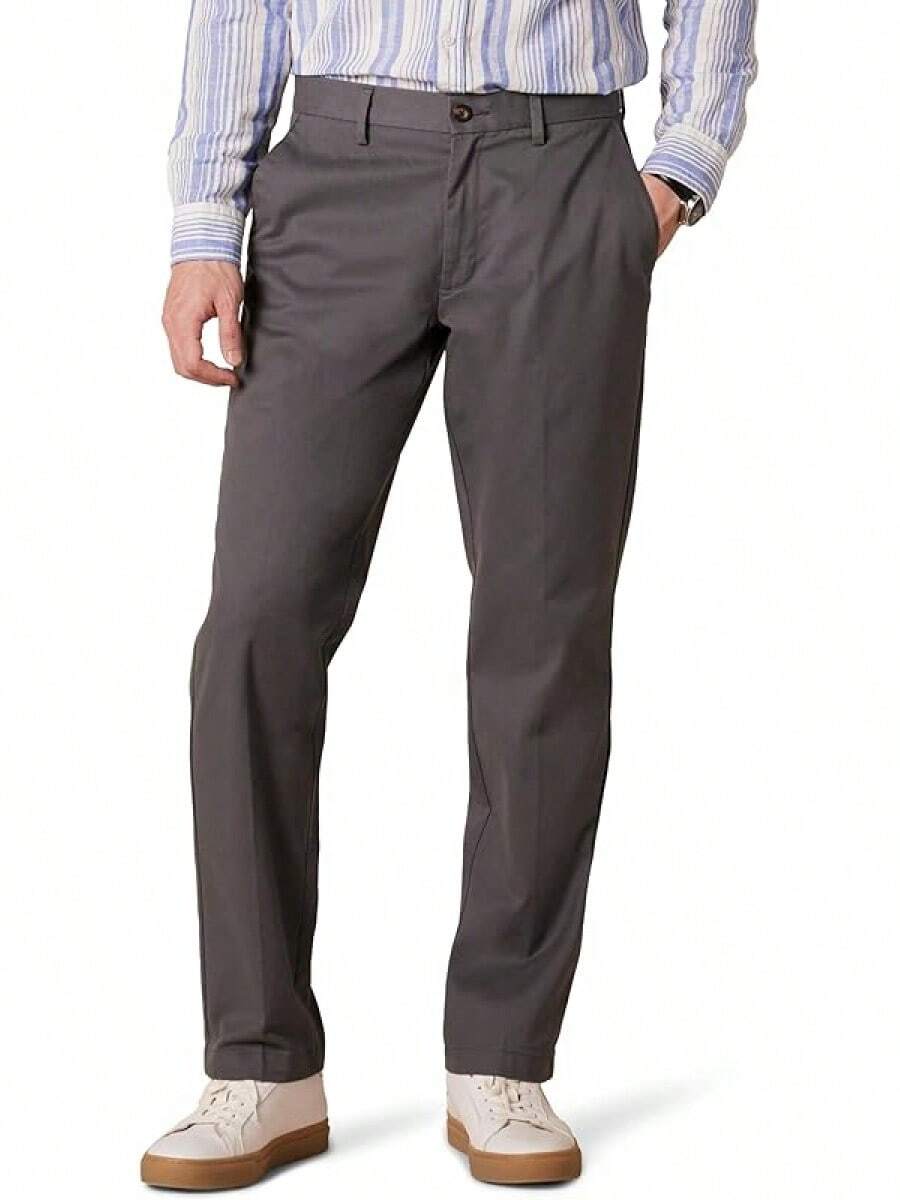 Men's Straight-Fit Wrinkle-Resistant Flat-Front Chino Pant - Style - 木炭 - 查看 1