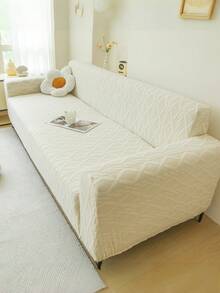 1pc 1/2/3/4 Seat Elastic Diamond Patterned Sofa Cover - Sofa Set, Thick Jacquard Velvet Fabric Sofa Protective Cover, Suitable For Living Room, Study, Office Sofas