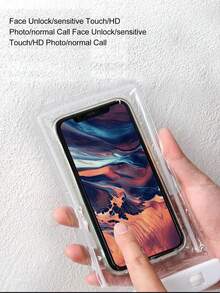 Custodia impermeabile universale - Guscio impermeabile fluorescente e luminoso compatibile con vari telefoni, borsa impermeabile per telefono, essenziale per vacanze al mare, immersioni, nuoto, custodia per telefono da spiaggia, sblocco con riconoscimento facciale touch screen, adatto per nuoto, rafting, copertura trasparente