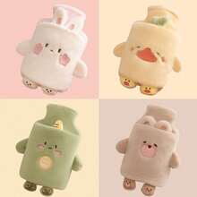 卡通植绒大容量热水袋可重复注水防爆防漏可拆卸暖手宝暖肚脐暖宝宝可爱电热水袋男生情人节心形女士情人节适用月经期女士情人节礼物生日男友女友 - 彩色 - 查看 4