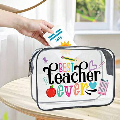 1/2个装高品质PVC拉链防水洗漱包，大容量轻便旅行收纳包，易于擦拭清洁，不易褪色，适合日常使用和旅行，可用作洗漱旅行包或婴儿收纳包