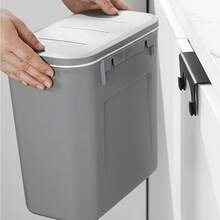 1pc Slimline Wall Mounted Trash Can - High-Capacity, Aesthetically Design With Lid - Space-Saving Garbage Can For Home Use - Perfect For Living Room, Toilet, And Kitchen