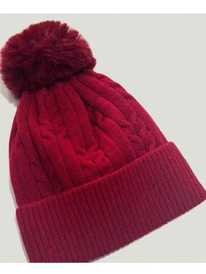 Gorro Touca Adulto Tricot Forrada Com Pompom Cores Diversas Pelúcia