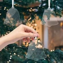 10pcs Clear Acrylic Christmas Ornaments, Blank Acrylic Decoration For Carving DIY Projects And Art Crafts, Holiday Decoration Hanging Ornaments,Christmas Decor