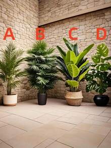 4 Stück großer künstlicher Pflanzen Set - Bananenbaum und künstliche Palme, Künstliche Pflanzen für Gartendekoration, UV-beständige Kunstpflanzen mit grünen Blättern, perfekt für Zuhause, Büros, Hotels, Gärten, Terrassen, Hochzeits- und Festdekoration, geeignet für Innen-, Außen-, Gartendekoration, Wohndekoration, Weihnachtsdekoration (ohne Topf)