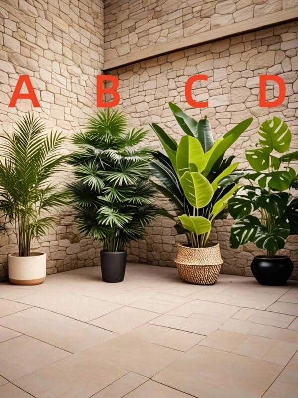 4 قطع مجموعة نباتات اصطناعية كبيرة - شجرة موز واشجار نخيل اصطناعية، نباتات صناعية لديكور الحديقة، نباتات صناعية مقاومة للأشعة فوق البنفسجية ذات أوراق خضراء، مثالية للمنازل والمكاتب والفنادق والحدائق والشرفات وديكورات الأعراس والمناسبات، مناسبة للاستخدام الداخلي والخارجي وديكور الحديقة والمنزل وديكور عيد الميلاد (بدون أصيص)