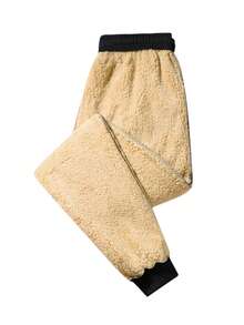 3pcs Men's Autumn/Winter Thermal Lined Sweatpants, Solid Color Casual Thick Pants, Suitable For Daily Wear, Outdoor Hiking, Running, Fitness, Trekking, Jogger Pants