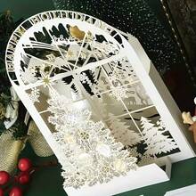 1 套 3D 圣诞贺卡、圣诞礼品卡、送给她的节日礼物、浪漫色彩、装饰卡片、家居装饰、包含圣诞树、乡村元素、可折叠装饰祝福和感恩卡、桌面装饰