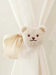 Home Decor Bear Tiebacks Curtain Grommets Clips Children's Room Hanging Curtain Brackets Tiebacks Rear Curtain Accessories Cartoon Bear Curtain Tiebacks Decorative Animal Shape Rope Fixed For Home Office Bedroom Living Room