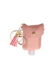 1pc Mini 30ml Hand Sanitizer Storage Bag - Pu Portable Hand Sanitizer Bottle Dispenser Leather Case, Perfume Bottle Keychain With Tassel Decoration, Perfume Bottle Keychain Small Bag Pendant, Portable Mini Empty Bottle Travel Protective Case, Imitation Leather Material, Ideal For Travel, Can Hold Lotion, Soap, Shampoo, Perfume, It Is A Portable Keychain For Outdoor Camping, Hiking And Travel. (Dispenser Bottle Not Included)