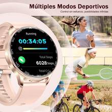 Smartwatch unisex con auriculares inalámbricos TWS, pantalla táctil completa de 1,39", resolución de 360*360, batería grande de 280mAh, compatible con llamadas y notificaciones inalámbricas, compatible con iOS y Android, regalo de cumpleaños - Multicolor - Ver 5