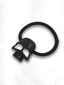 1pc Gothic Skull Metal Hair Tie, Elegant Design, Suitable For Halloween Cosplay And Party, Gift, Ponytail Holders, Hair Elastics, Hair Rubber Bands, Scrunchies, Elastic Hair Tie, Autumn Outfits