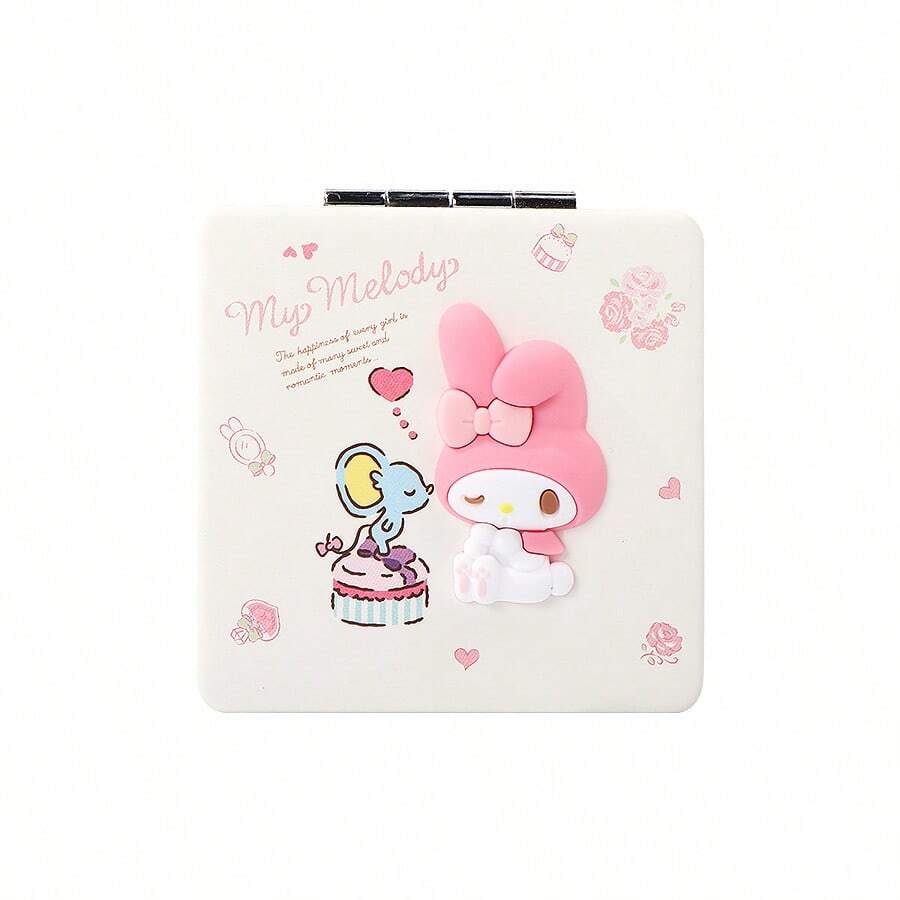 Miniso Sanrio My Melody Cute Cartoon Double-Sided Folding Portable Mirror, Convenient And Portable, Cute Gift (1 PC)