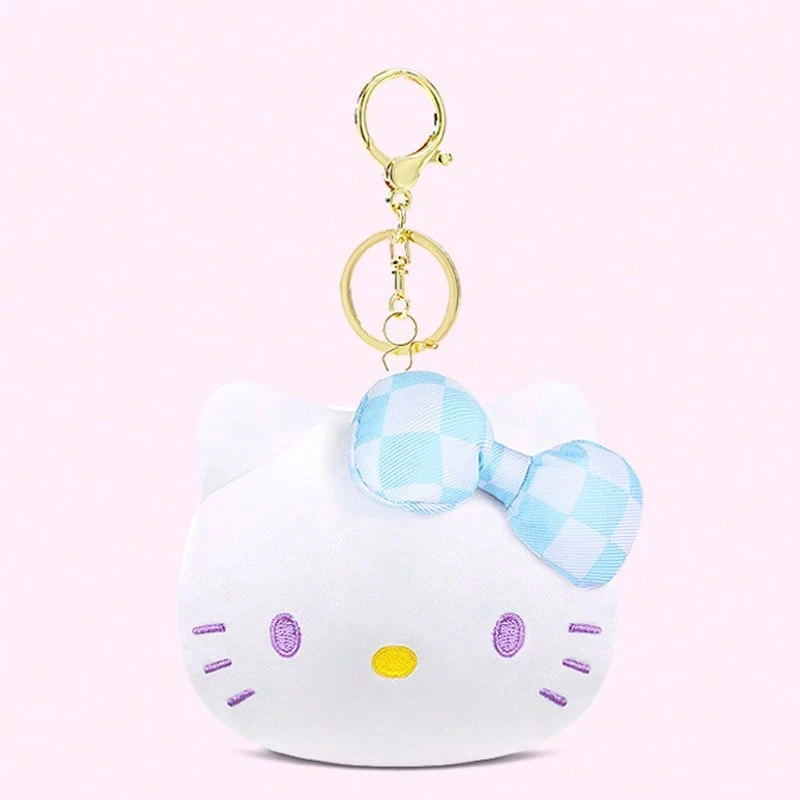 Sanrio Hello Kitty 8cm音乐节系列毛绒玩具-可爱钥匙扣、背包挂件、KT猫钥匙圈配件（蓝色） - 藍色 - 查看 1