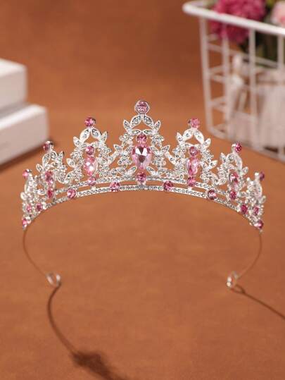1pc Fashionable & Elegant Alloy Crown Hair Accessory Suitable For Women Wedding Party
