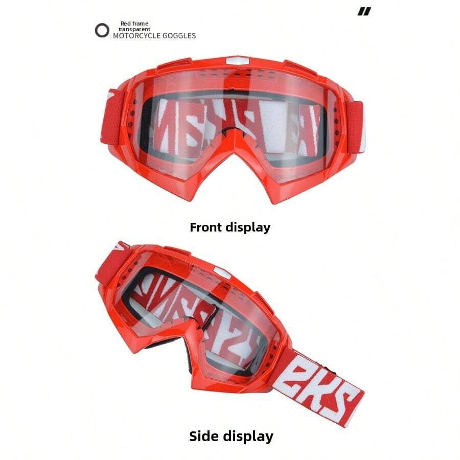 2025 EKS Brand Motorcycle Goggles, Outdoor Off-Road Riding Glasses, Anti-Slip Impact-Resistant Windproof PC Protective Eyewear For Men And Women - The red box is transparent - View 1