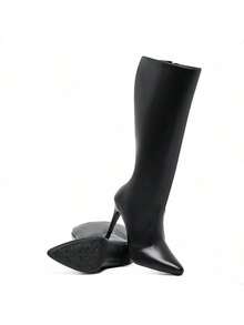 Women's High-Top Boots With Thin Heels, Elegant, Chic Winter 2025 - 黑色 - 查看 3