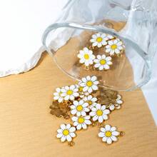 20-100pcs 23*20mm Multi-Color Small Daisy Enamel Zinc Alloy Pendant, DIY Jewelry Accessories, Suitable For Hair Accessories, Keychains, Bag Charms