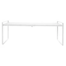 ZhdnBhnos Kitchen Cupboard White Countertop Desk Adjustable Expandable Cabinet Shelf Organizer Storage Spice Rack - White - View 3