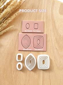 4入組壓花聚合物黏土切割器，夏日Boho壓花黏土耳環切割器，聚合物黏土珠寶製作，聚合物黏土耳釘製作工具，黏土珠寶製作套件，由PLA製成 - 白色 - 查看 5