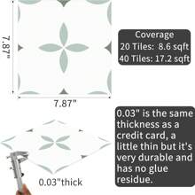 10/20 PIEZAS Baldosas de piso autoadhesivas de 20.32cm x 20.32cm, piso de vinilo impermeable, piso DIY, adecuado para baño, cocina, chimenea, casa de mascotas, escaleras, dormitorio, pared/verde/blanco/negro/verde claro