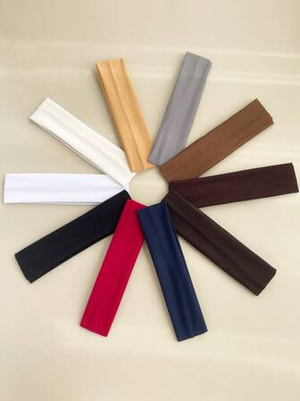 10pcs Women's Solid Color Sports Yoga Headband Set Women Bandanas Winter Hair Accessories Fashion Scarf Fashion Hair Bands