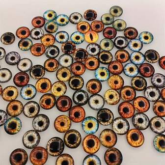 30pcs(15pairs)16/12/10/8mm Eye DIY Handmade Animal, Cat, Dog And Dinosaur Eyes (Colors And Styles Shipped Randomly)