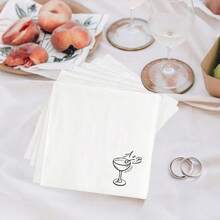 Servilletas de cóctel personalizadas (20, 50 o 100 unidades), servilletas de 3 capas para cenas de ensayo, servilletas desechables para postres y bebidas, ideales para fiestas, bodas, aniversarios, compromisos, despedidas de soltera, bares, eventos. Multifuncionales, duraderas, decorativas, reutilizables, exquisitas, elegantes, de alta calidad, coloridas, modernas, personalizadas, únicas, ideales para él o ella, para novios, papás, novias, mamás, familiares, amigos, salones de té, hogar, jardín, oficina, aniversarios, San Valentín, Día de la Madre, cumpleaños, Día del Padre, graduaciones, bodas, inauguraciones. - Blanco - Ver 9