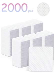 2000pcs/1000pcs Lint-Free Nail Wipes, White Lint-Free Nail Wipes, Non-Linting Nail Wipes, Comfortable Material, Suitable For Gel Nails, Nail Polish Remover Wipes, Eyelash Extension Glue Removal, Nail Cleaning Pads, Applicable For Cleaning Bottle Caps, Tweezers, Nail Brushes And Eyelash Brushes, Nail Polish Remover, Gel Nail Polish And Acrylic Nails (500pcs 300pcs 200pcs 100pcs 50pcs)