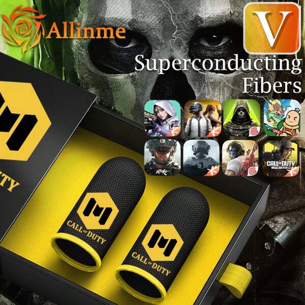 Latest M-Shaped Carbon Fiber Gaming Finger Sleeve, Sweat-Proof, Anti-Slip, Breathable, Washable & Reusable, Best Mobile Game Accessory