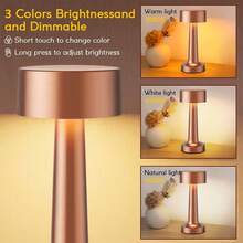 Yogle Modern LED Desk Lamp, With Touch Control, 3 Levels Of Brightness, Rechargeable Battery, Antique Metal Finish, USB-Powered Adjustable Desk Lamp, Suitable For Bedrooms, Living Rooms, And Offices, Solid Color With Color-Changing Function