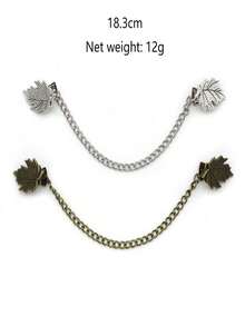 1 Piece Of Vintage Floral Chain Cardigan Clip, Women's Vintage Tassel Button Cape Shirt Collar, Suit Brooch, Jewelry Tassel Chain, Anti Drop Shoulder Shirt Collar Chain