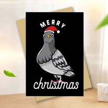 [Festive Family Friends Card] Funny Christmas Pigeon & Santa Hat Greeting Card With Envelope - Perfect For Family, Friends, Colleagues, Bosses - Festive Holiday & New Year's Wishes, Best For Christmas - Multicolor - View 11