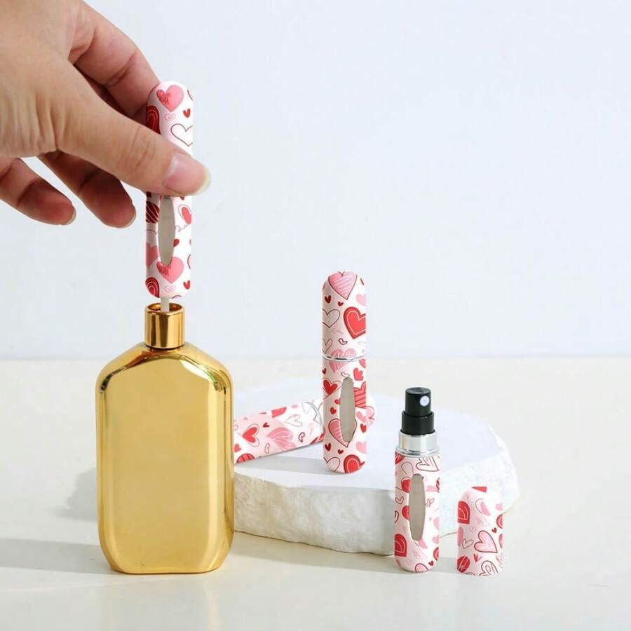 5ml, Botella recargable, Botella con atomizador, Botella con atomizador recargable, Botella de recarga de perfume, Tamaño pequeño, Portátil, Suministros personales recargables para exteriores, Útiles escolares, Recarga de cosméticos, Adecuado para: Camping al aire libre, Viajes, Senderismo, Recarga de perfume, Maquillaje, Botella de agua, Útiles escolares - Multicolor - Ver 1